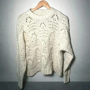 Aerie cream chunky knit sweater XS oversized
